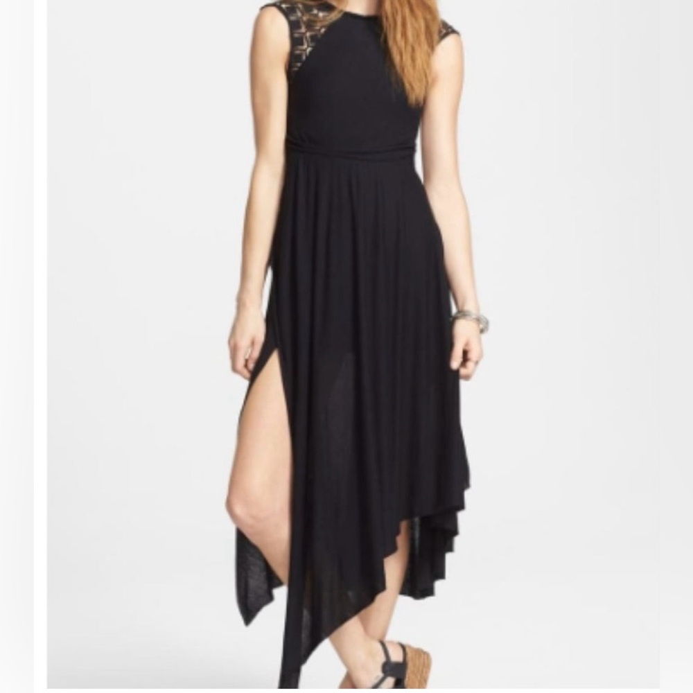 Free People Afternoon Delight Asymmetrical Midi Dress